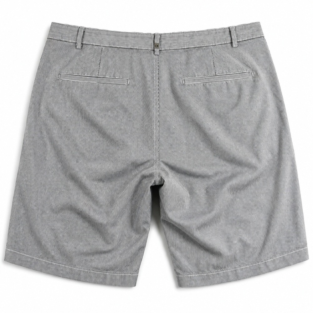 Calvin Klein Mens Size 36 Gray Striped Chino Shorts Flat Front Casual Preppy